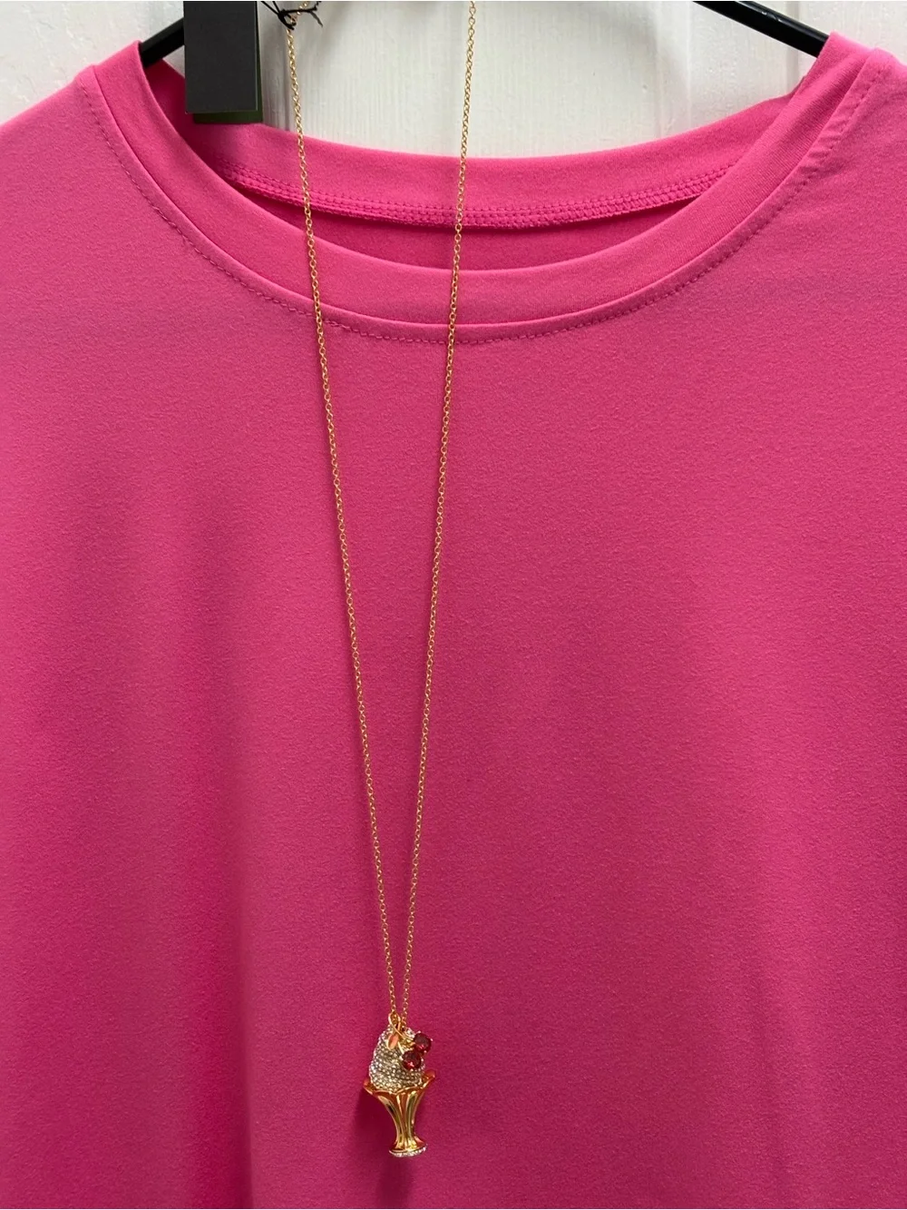 kate spade Gold-Tone Crystal Ice Cream Sundae Necklace with Red Accents